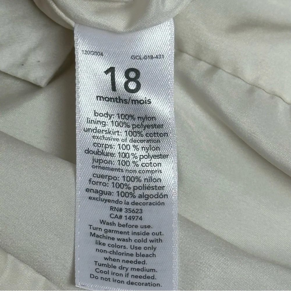 Carter's White/Ivory Tulle Size 18 M Dress Sparkle Detail Lined Holiday